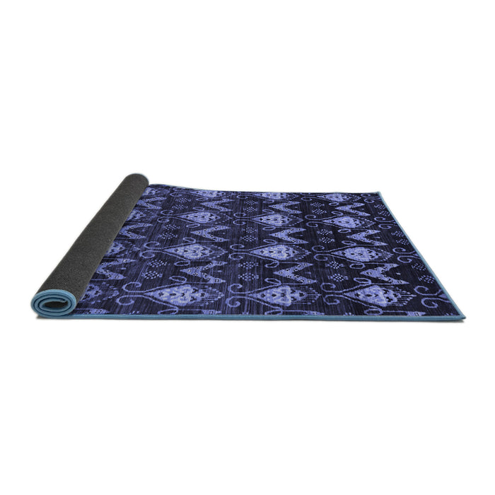 Sideview of Abstract Blue Modern Rug, abs230blu