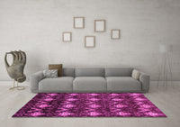 Machine Washable Abstract Pink Modern Rug, wshabs230pnk