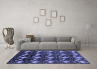 Machine Washable Abstract Blue Modern Rug, wshabs230blu