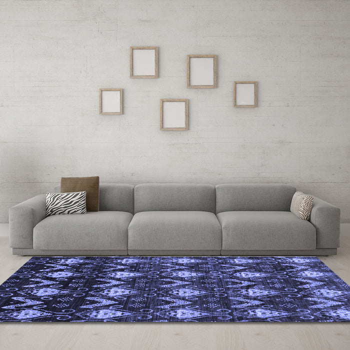Machine Washable Abstract Blue Modern Rug in a Living Room, wshabs230blu