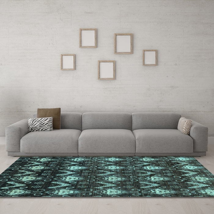 Machine Washable Abstract Light Blue Modern Rug in a Living Room, wshabs230lblu