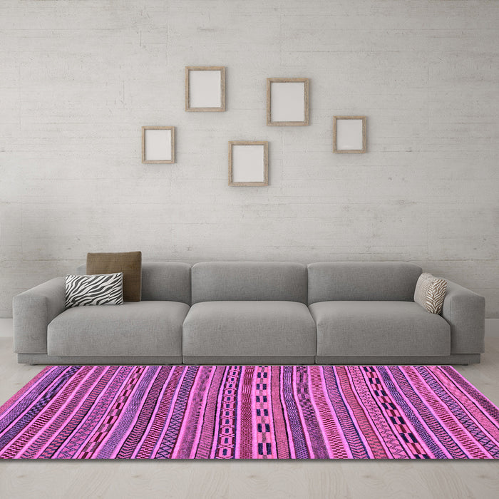 Machine Washable Abstract Purple Modern Area Rugs in a Living Room, wshabs2310pur
