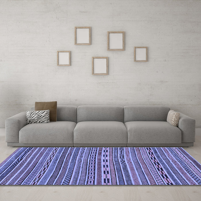 Machine Washable Abstract Blue Modern Rug in a Living Room, wshabs2310blu