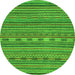 Round Machine Washable Abstract Green Modern Area Rugs, wshabs2310grn