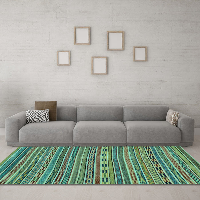 Machine Washable Abstract Light Blue Modern Rug in a Living Room, wshabs2310lblu