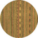 Round Machine Washable Abstract Brown Modern Rug, wshabs2310brn