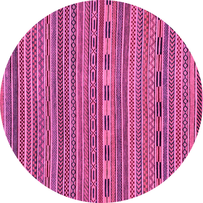 Round Abstract Pink Modern Rug, abs2310pnk