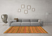 Machine Washable Abstract Orange Modern Area Rugs in a Living Room, wshabs2310org