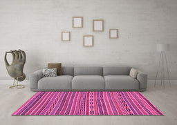 Machine Washable Abstract Pink Modern Rug in a Living Room, wshabs2310pnk