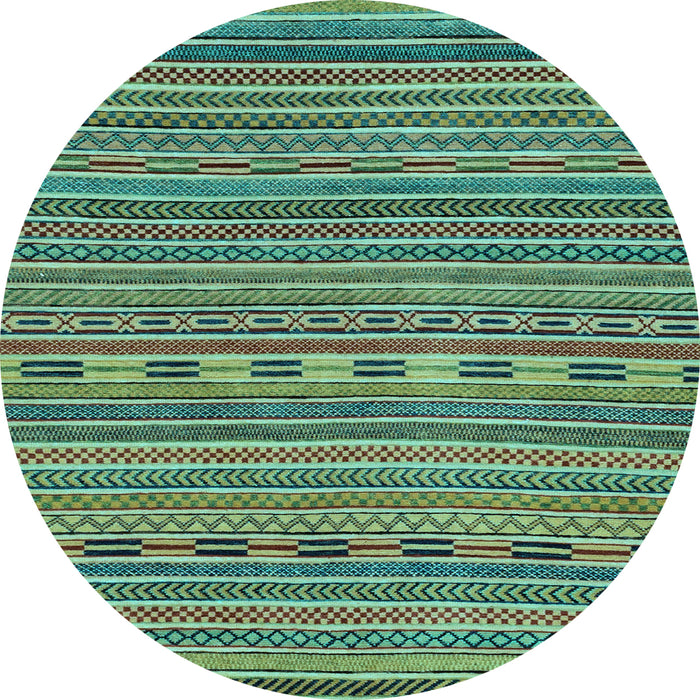 Round Machine Washable Abstract Light Blue Modern Rug, wshabs2310lblu