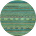 Round Machine Washable Abstract Light Blue Modern Rug, wshabs2310lblu