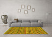 Machine Washable Abstract Yellow Modern Rug in a Living Room, wshabs2310yw