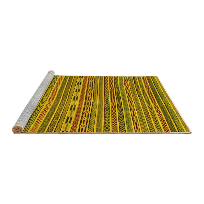 Sideview of Machine Washable Abstract Yellow Modern Rug, wshabs2310yw