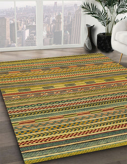 Machine Washable Abstract Gold Rug in a Family Room, wshabs2310