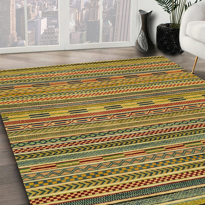 Machine Washable Abstract Gold Rug in a Family Room, wshabs2310