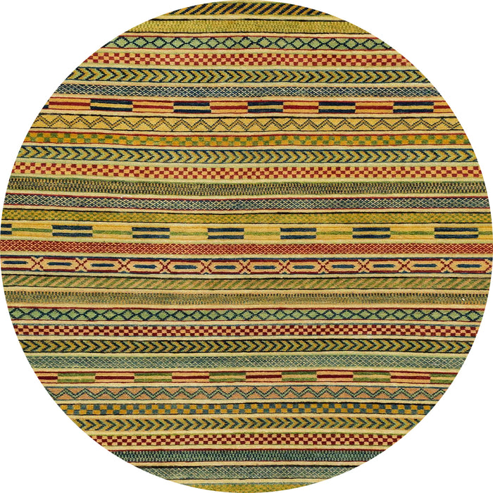 Round Abstract Gold Modern Rug, abs2310