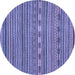 Round Abstract Blue Modern Rug, abs2310blu