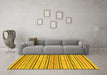 Machine Washable Abstract Yellow Modern Rug in a Living Room, wshabs2311yw