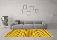 Machine Washable Abstract Yellow Modern Rug, wshabs2311yw