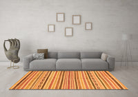 Machine Washable Abstract Orange Modern Rug, wshabs2311org