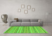 Machine Washable Abstract Green Modern Area Rugs in a Living Room,, wshabs2311grn