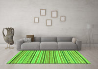 Machine Washable Abstract Green Modern Rug, wshabs2311grn