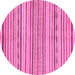 Round Machine Washable Abstract Pink Modern Rug, wshabs2311pnk