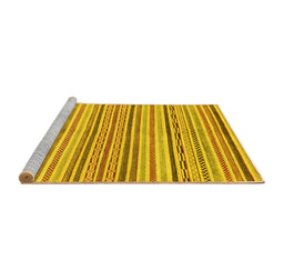 Sideview of Machine Washable Abstract Yellow Modern Rug, wshabs2311yw