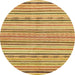 Round Machine Washable Abstract Sedona Brown Rug, wshabs2311