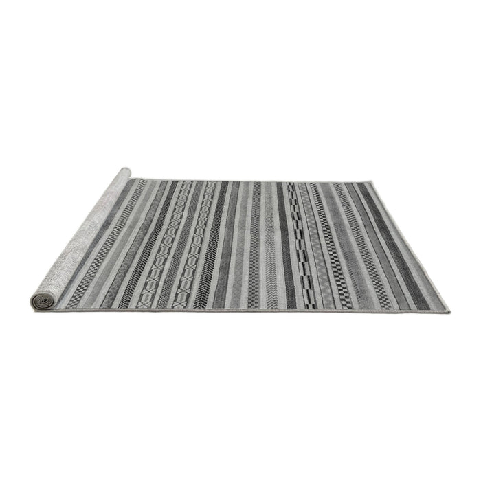 Sideview of Machine Washable Abstract Gray Modern Rug, wshabs2311gry