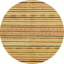 Round Abstract Sedona Brown Modern Rug, abs2311