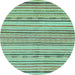 Round Abstract Light Blue Modern Rug, abs2311lblu