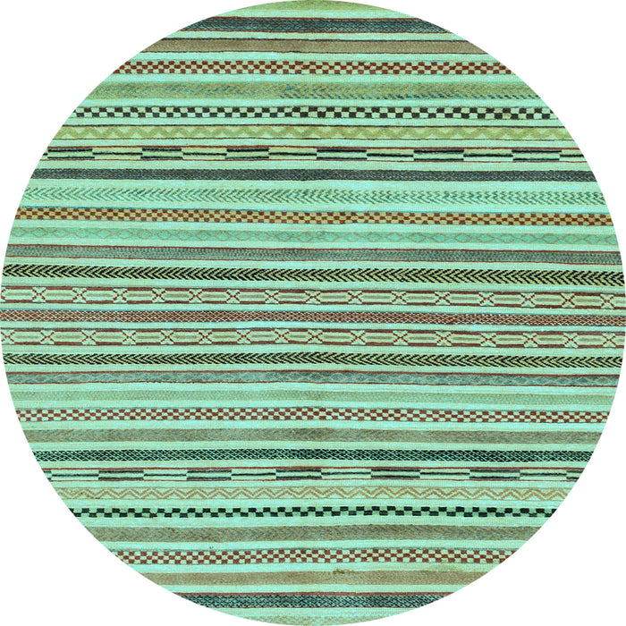 Round Machine Washable Abstract Light Blue Modern Rug, wshabs2311lblu