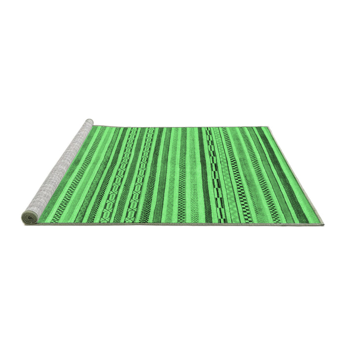 Sideview of Machine Washable Abstract Emerald Green Modern Area Rugs, wshabs2311emgrn