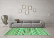 Machine Washable Abstract Turquoise Modern Area Rugs in a Living Room,, wshabs2311turq