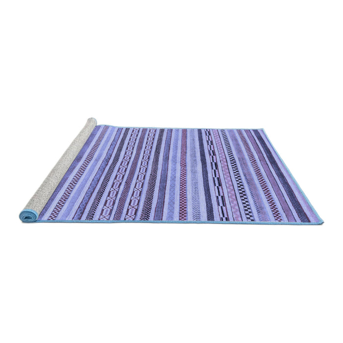 Sideview of Machine Washable Abstract Blue Modern Rug, wshabs2311blu