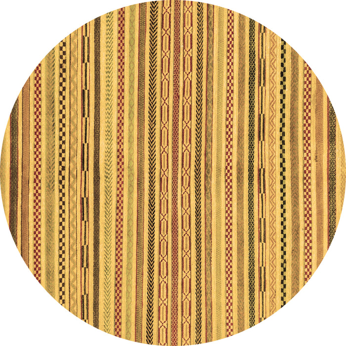 Round Abstract Brown Modern Rug, abs2311brn