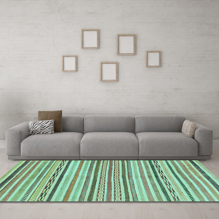 Machine Washable Abstract Light Blue Modern Rug in a Living Room, wshabs2311lblu