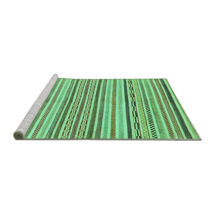 Sideview of Machine Washable Abstract Turquoise Modern Area Rugs, wshabs2311turq