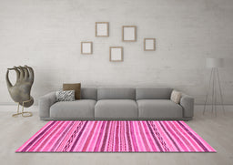 Machine Washable Abstract Pink Modern Rug in a Living Room, wshabs2311pnk