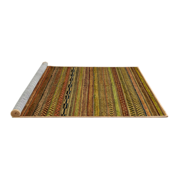 Sideview of Machine Washable Abstract Red Brown Rug, wshabs2312