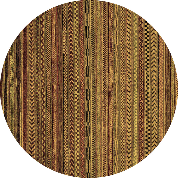 Round Machine Washable Oriental Brown Modern Rug, wshabs2312brn