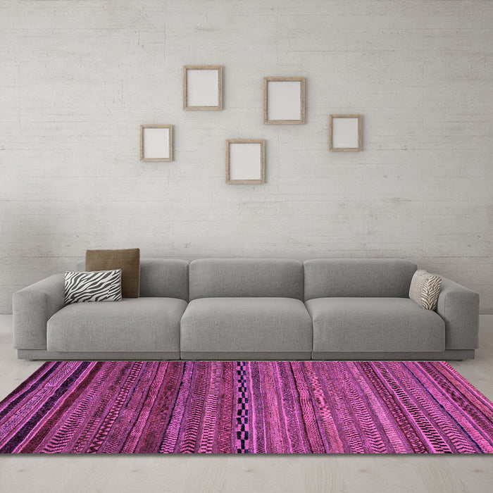 Machine Washable Oriental Purple Modern Area Rugs in a Living Room, wshabs2312pur