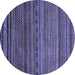 Round Oriental Blue Modern Rug, abs2312blu