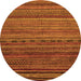 Round Oriental Orange Modern Rug, abs2312org