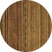 Round Oriental Brown Modern Rug, abs2312brn