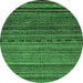 Round Oriental Emerald Green Modern Rug, abs2312emgrn