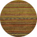 Round Machine Washable Abstract Red Brown Rug, wshabs2312