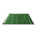 Sideview of Machine Washable Oriental Emerald Green Modern Area Rugs, wshabs2312emgrn