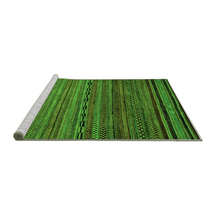 Sideview of Machine Washable Oriental Green Modern Area Rugs, wshabs2312grn